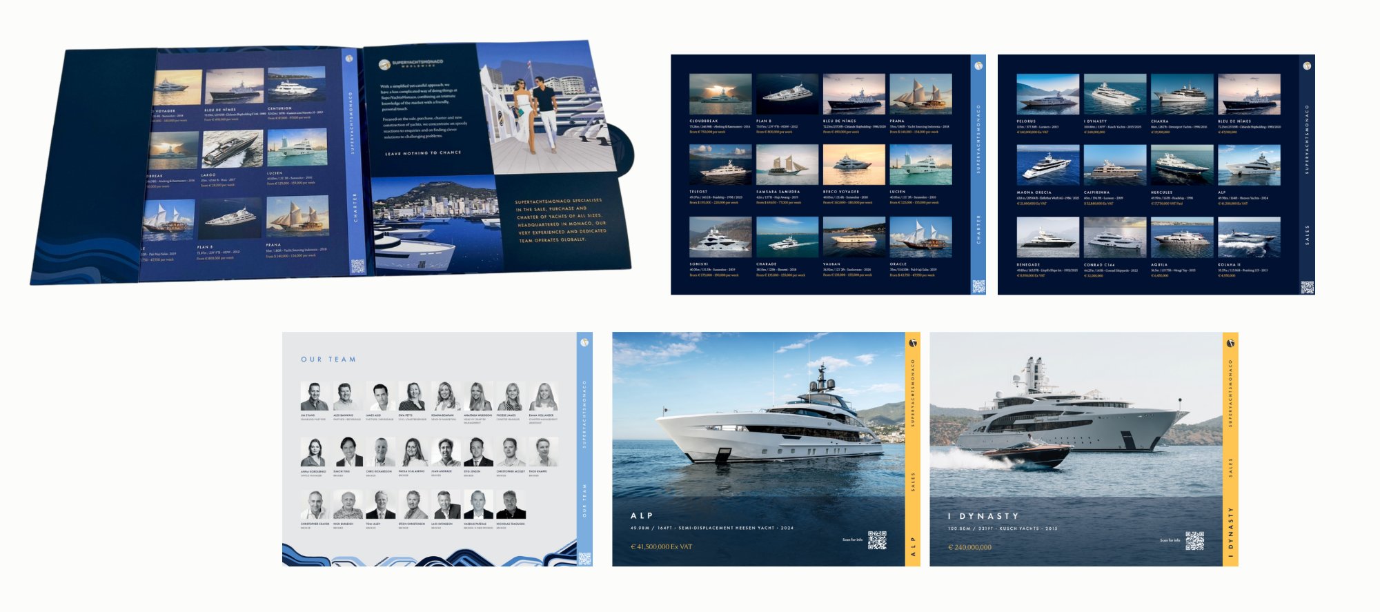 SuperYachtsMonaco premium show brochure and fleet sheets